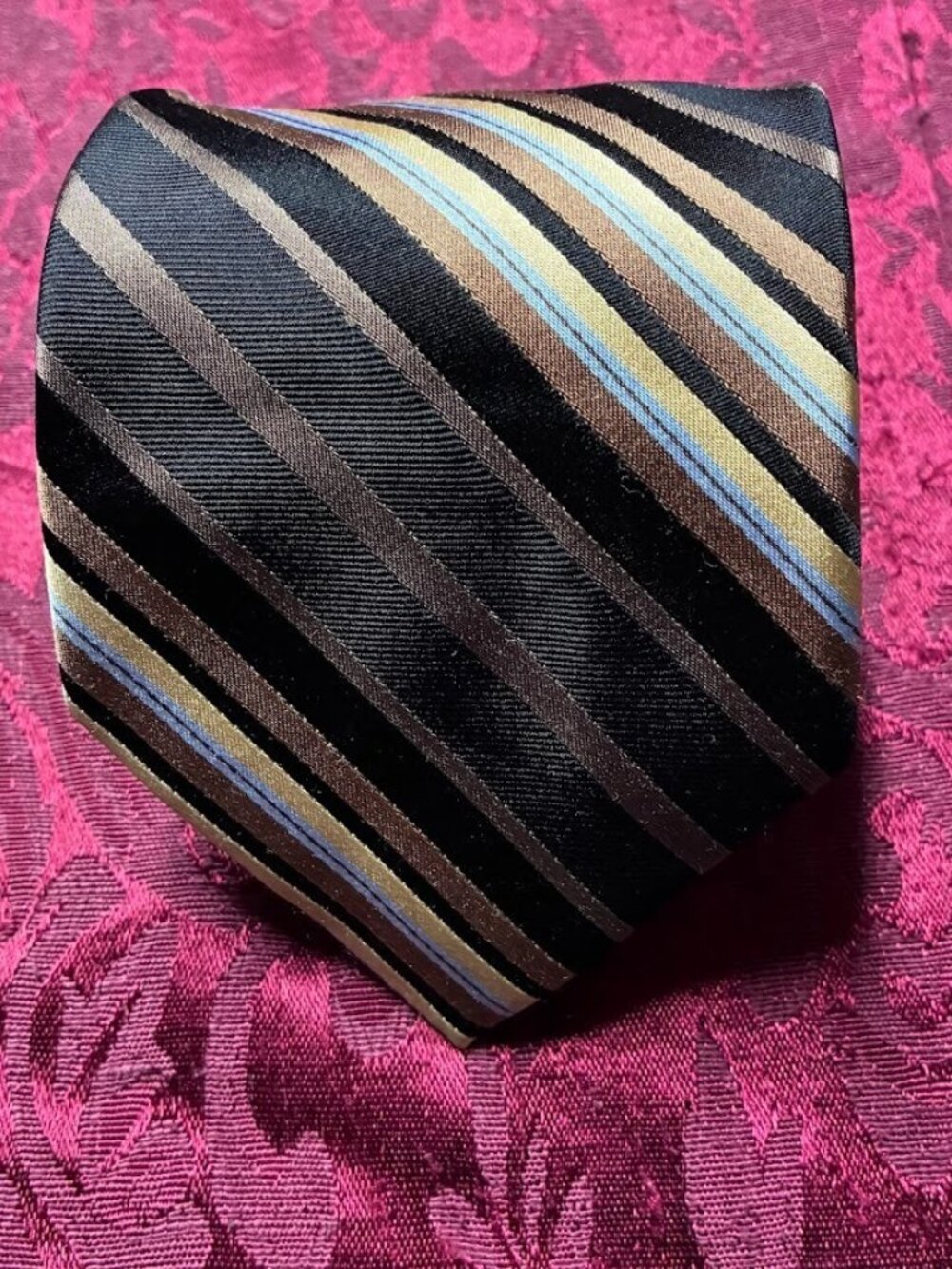 JOE Joseph Abboud multicolored Diagonal Stripe 100% Silk Tie